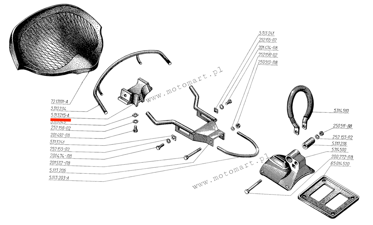 SPRING RUBBER OF THE SEAT OF THE K-750 DNIEPR URAL SPRING BUMPER SEAT