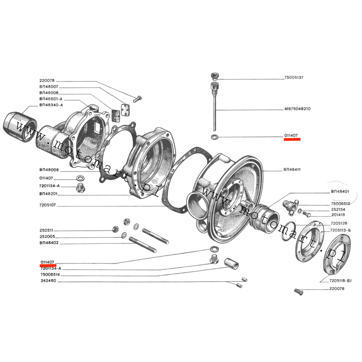Gasket screw washer Dnieper MT K750 Ural M72 bowl thread tap