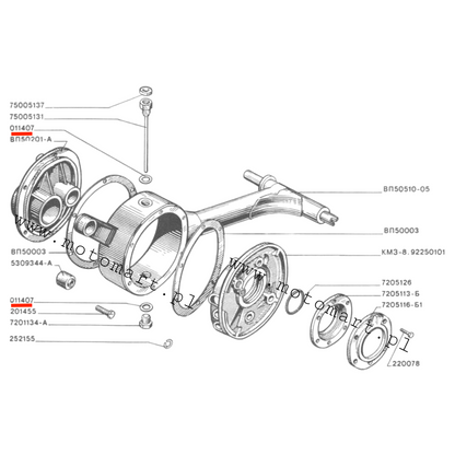 Gasket screw washer Dnieper MT K750 Ural M72 bowl thread tap